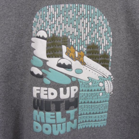 PATAGONIA Uprisal Hoodie "Fed up with melt down" Recycled Cotton & Poly. Size XL - Picture 4 of 7